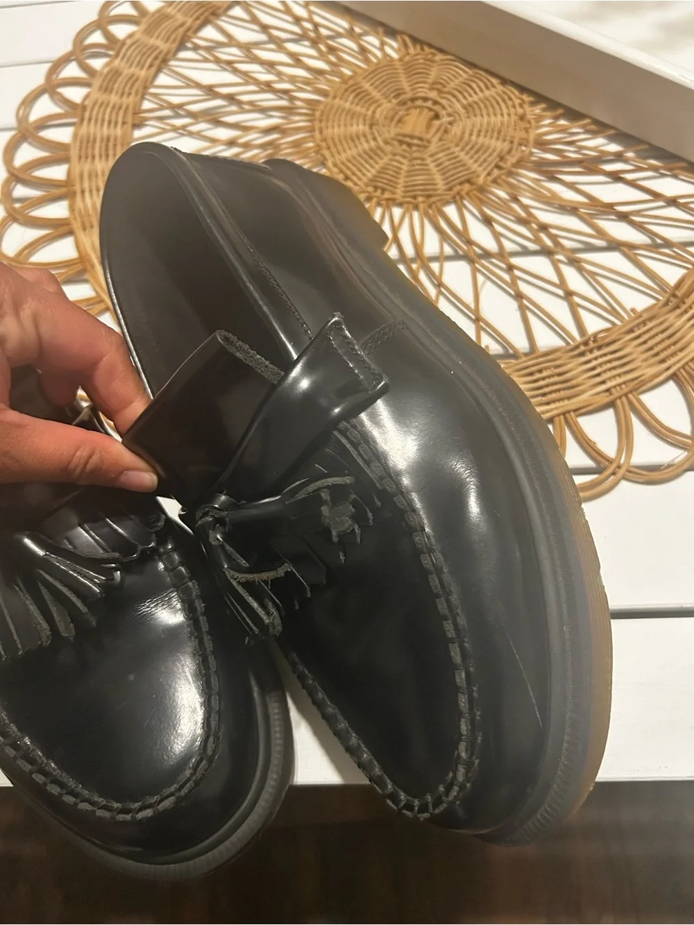 Dr. Martens Black Leather Tassel Loafers